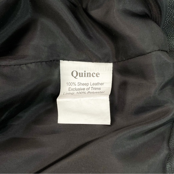 Quince 100% Leather Motorcycle Jacket in Charcoal Black - Picture 4 of 6